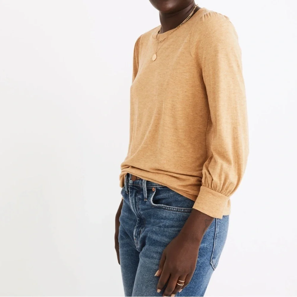 MADEWELL Avrina Women's Puff Sleeve Top in Toffee
